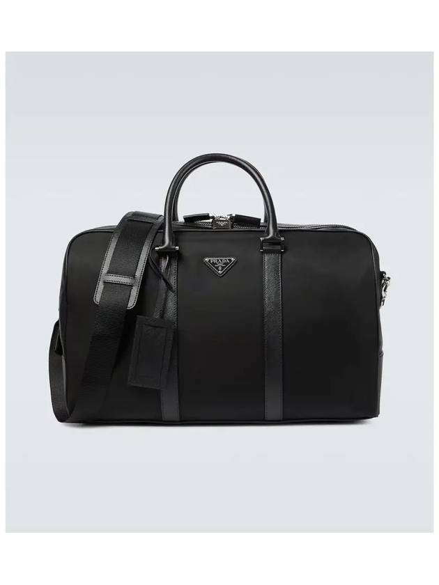 Re Nylon Saffiano Leather Duffel Bag Black - PRADA - BALAAN 3