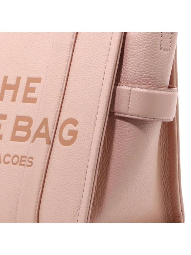 Logo Medium Leather Tote Bag Pink Rose - MARC JACOBS - BALAAN 4