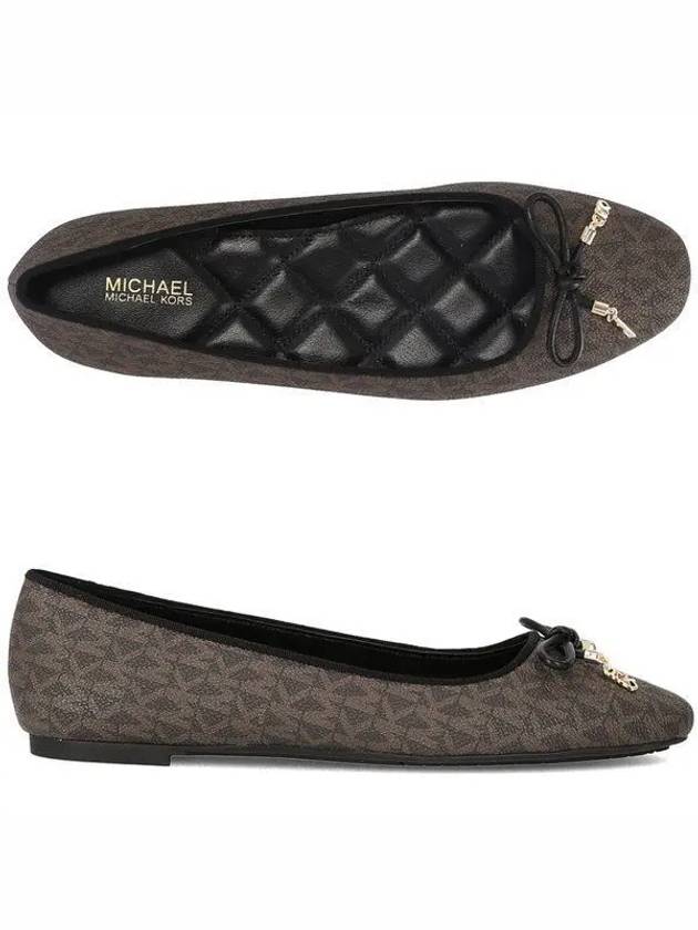 Nori Logo Leather Ballerina Flats Light Brown - MICHAEL KORS - BALAAN 2