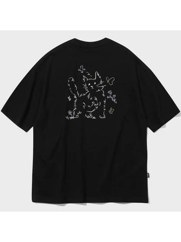 About Love Cat Embroidered Short Sleeve T-Shirt Black - CPGN STUDIO - BALAAN 1