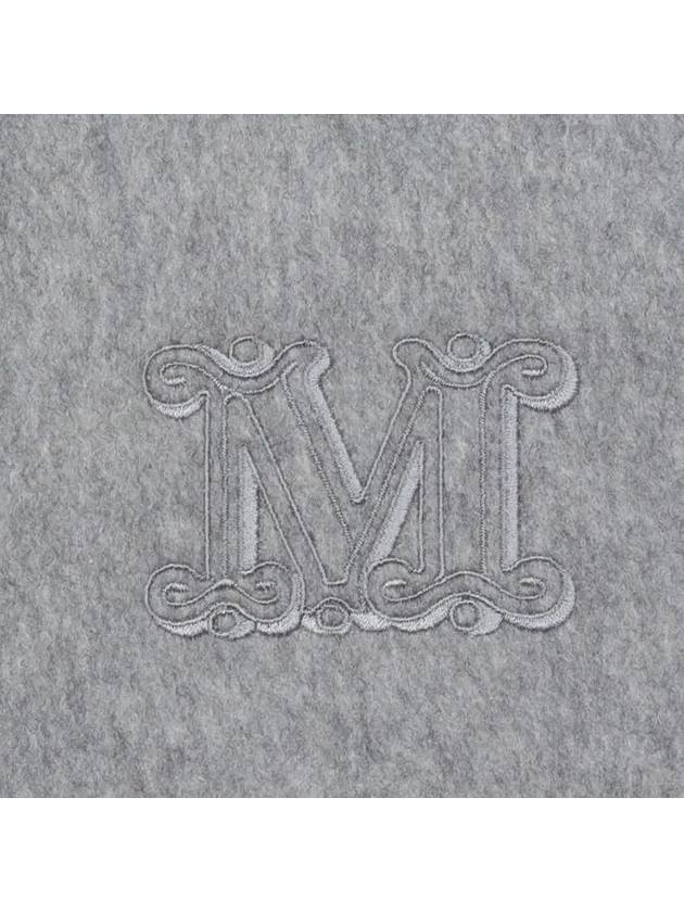 Wsdahlia Embroid M Logo Fringe Cashmere Muffler Light Grey - MAX MARA - BALAAN 5