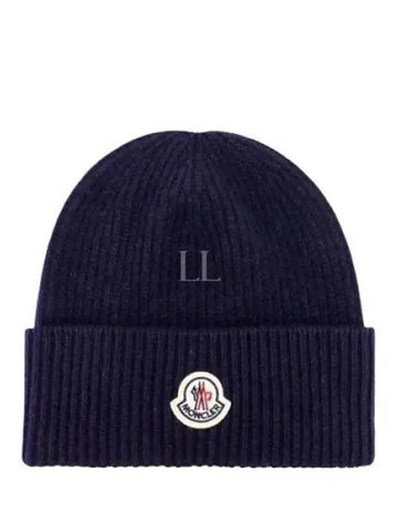 103965 Logo Patch Cashmere Beanie 3B00063 M1900 750 - MONCLER - BALAAN 1