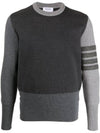 4 Bar Fun Mix Shetland Wool Knit Top Grey - THOM BROWNE - BALAAN 1