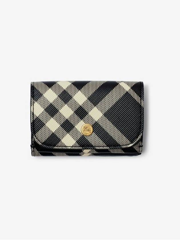 Check Compact Half Wallet Black - BURBERRY - BALAAN 2