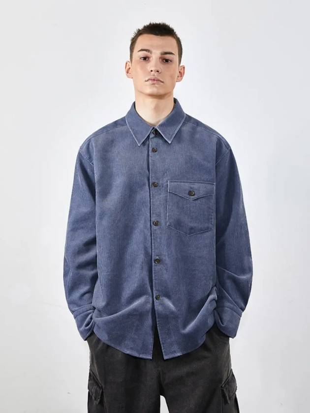 Corduroy Washing Shirt Outer Blue 0080 VMM - VOYONN - BALAAN 10