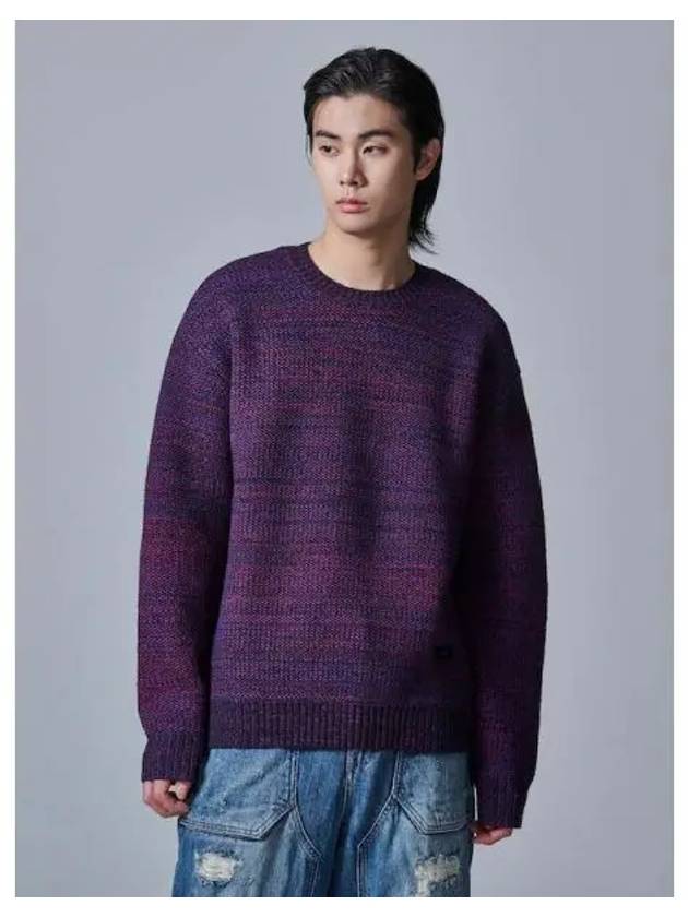 Rib texture multimix pullover knit crew neck red domestic product GM0024051433246 - JUUN.J - BALAAN 1