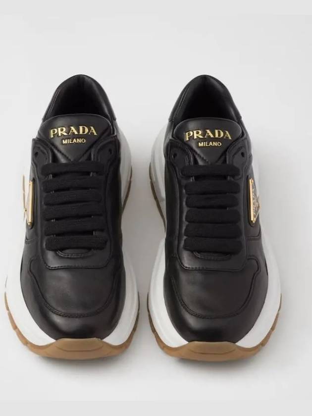 Triangle Logo Low Top Sneakers Black - PRADA - BALAAN 4