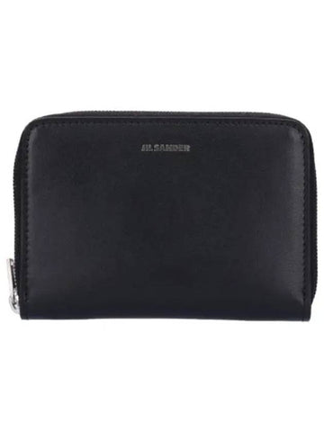 Logo zip round bi fold wallet black - JIL SANDER - BALAAN 1