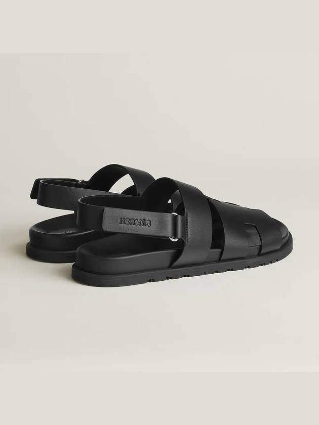 Genius Calfskin Sandals Black - HERMES - BALAAN 4