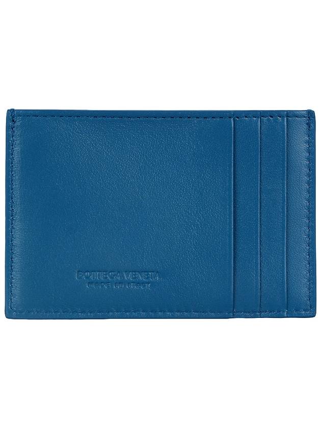 Intrecciato Lambskin Calfskin Card Wallet Deep Pacific - BOTTEGA VENETA - BALAAN 4