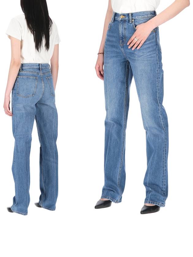 Women's Mid-Rise Straight Jeans Blue - TORY BURCH - BALAAN.