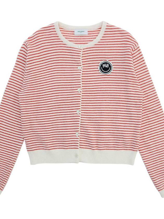 Striped Montbly Cardigan RED - MONBIRDIE GOLF - BALAAN 2