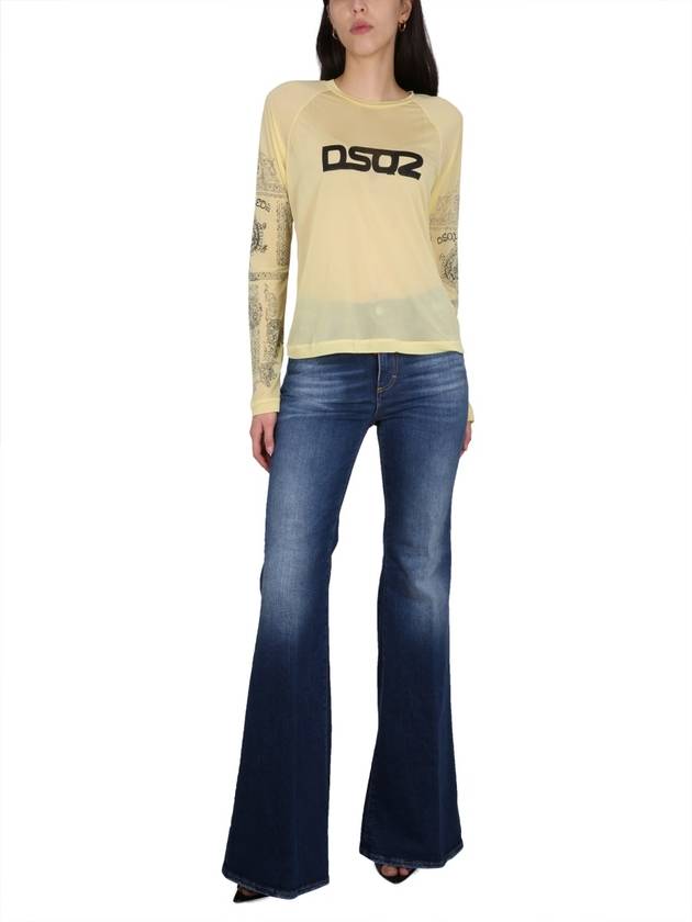 long sleeve t-shirt S72GD0449 S24492170 YELLOW - DSQUARED2 - BALAAN 3