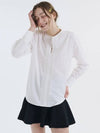 Lace round neck shirt white 0101 - VOYONN - BALAAN 5