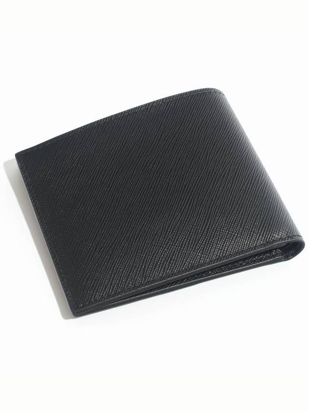 Saffiano Leather Half Wallet Black - PRADA - BALAAN 3