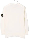 logo patch knit top ivory - STONE ISLAND - BALAAN 4