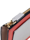 Saffiano Two-Tone Zipper Card Wallet Indian Orange Pelican - MARNI - BALAAN 8