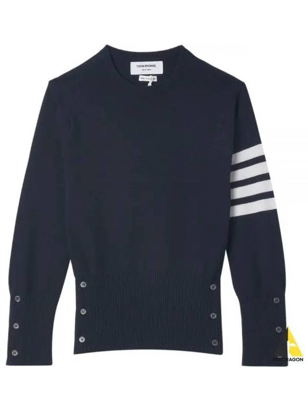 Women's 4 Bar Classic Cashmere Pullover Knit Top Navy - THOM BROWNE - BALAAN 2