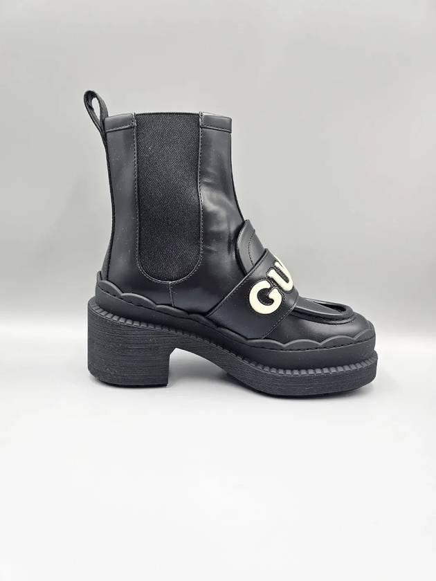 Lettering Logo Leather Chelsea Boots Black - GUCCI - BALAAN 6