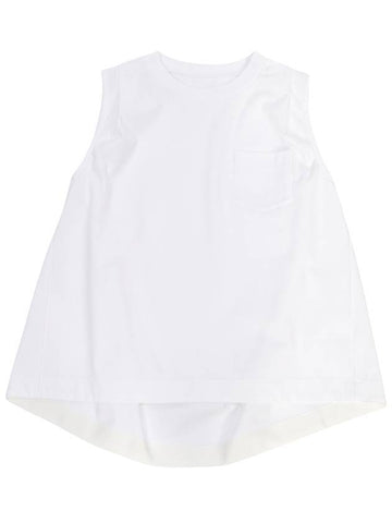 Pleats Detail Cotton Sleeveless White - SACAI - BALAAN 1