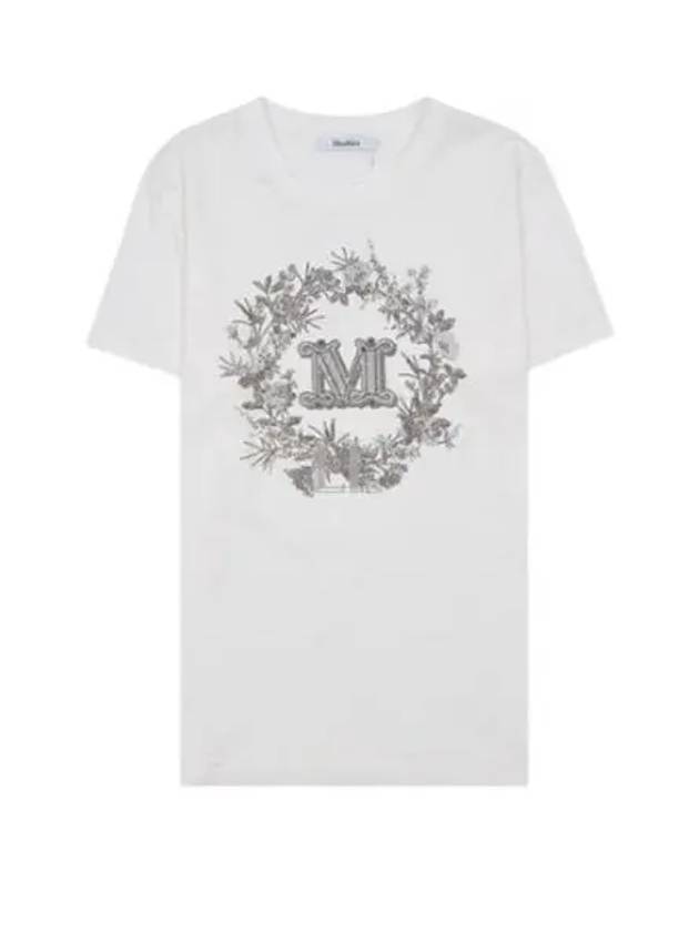 Elmo M Monogram Cotton Short Sleeve T-shirt White - MAX MARA - BALAAN 2