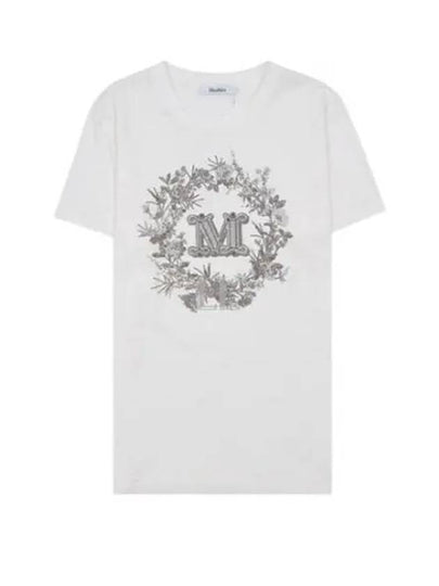 Elmo M Monogram Cotton Short Sleeve T-shirt White - MAX MARA - BALAAN 2