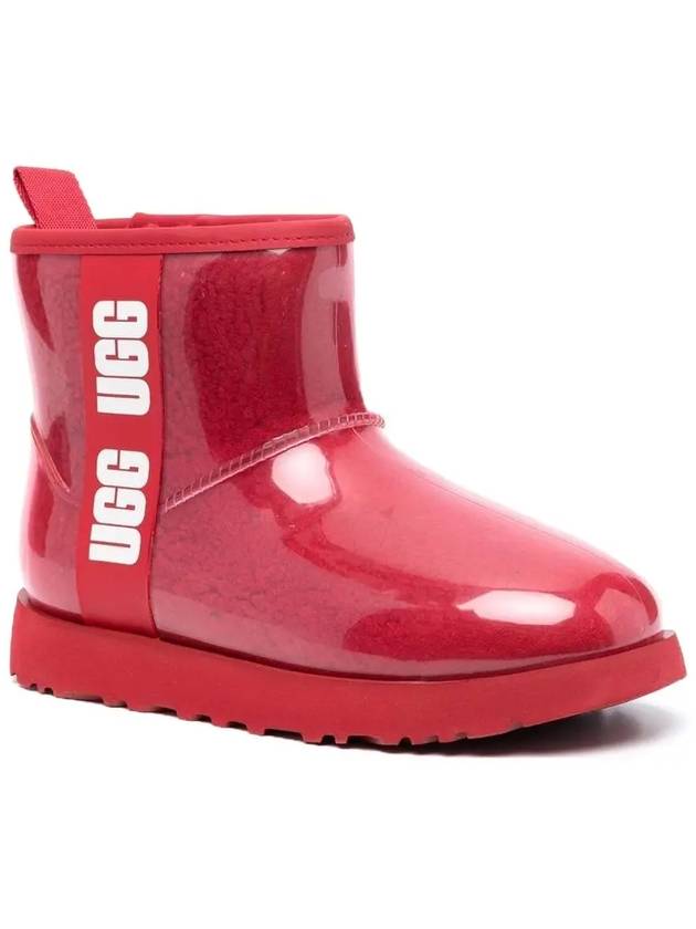 Women's Classic Clear Mini Rain Boots Samba Red - UGG - BALAAN 3