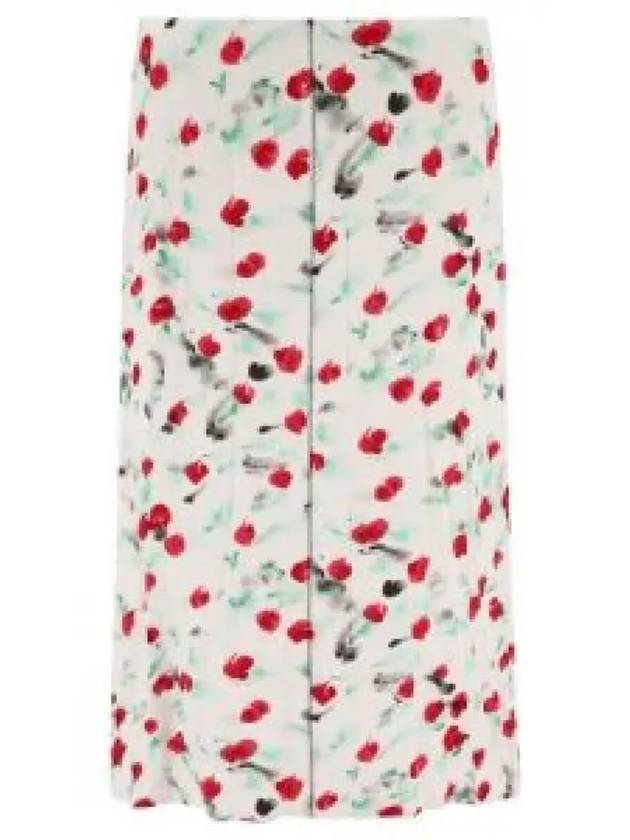 Flower Midi A-Line Skirt White - MARNI - BALAAN 2