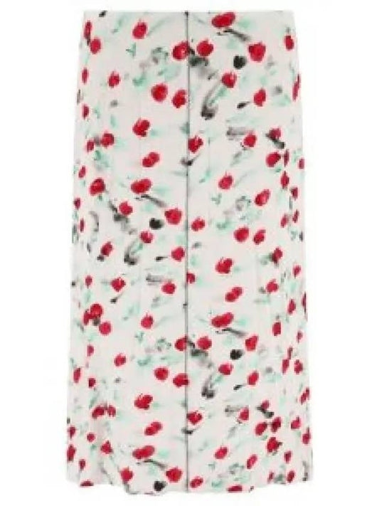 Flower Midi A-Line Skirt White - MARNI - BALAAN 2