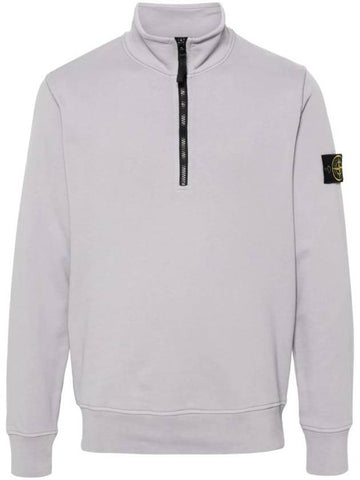 Garment Dyed Cotton Fleece Anorak Grey - STONE ISLAND - BALAAN 1