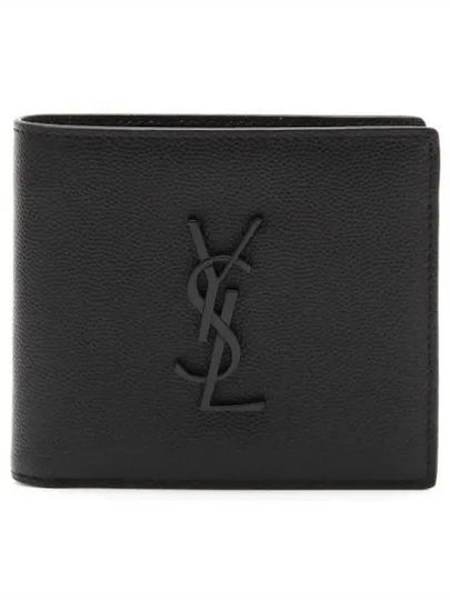 Cassandre  Leather Half Wallet Black - SAINT LAURENT - BALAAN 2