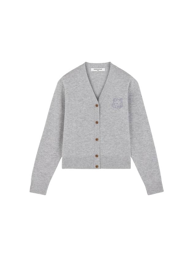 Embroidery Bold Fox Head Cardigan Grey - MAISON KITSUNE - BALAAN 2