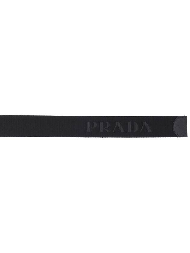 Triangle Logo Plaque Buckle Nylon Belt Black - PRADA - BALAAN 4