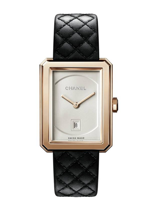 BOY·FRIEND watch small model, beige gold, quilted pattern calfskin strap H6587 - CHANEL - BALAAN 1