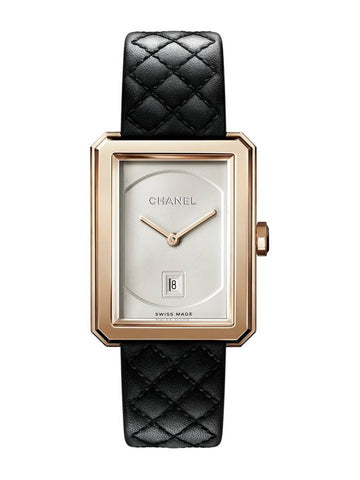 BOY·FRIEND watch medium model beige gold quilted calfskin strap H6588 - CHANEL - BALAAN 1