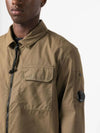 Gabardine Zipped Long Sleeve Shirt Khaki - CP COMPANY - BALAAN 6