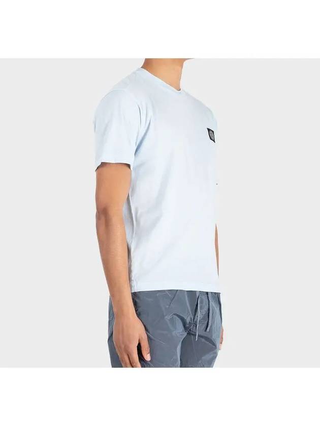 Logo Patch Short Sleeve T-Shirt Sky Blue - STONE ISLAND - BALAAN 4