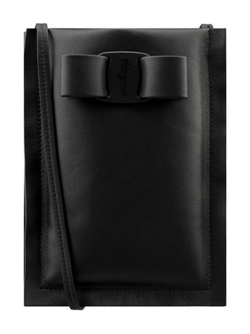 Salvatore Viva Bow Phone Case Black - SALVATORE FERRAGAMO - BALAAN.