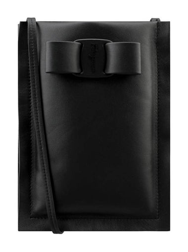 Viva Bow Phone Case Cross Bag Black - SALVATORE FERRAGAMO - BALAAN 1