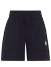 Kids Fleece Shorts Navy 8H00010 809AG 778 8A 10A - MONCLER - BALAAN 1