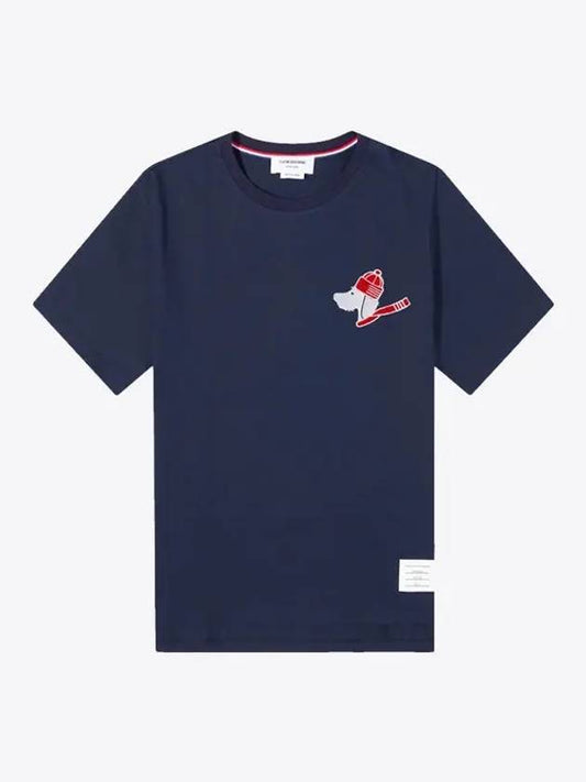 Hector Patch Short Sleeve T-Shirt Navy - THOM BROWNE - BALAAN 2