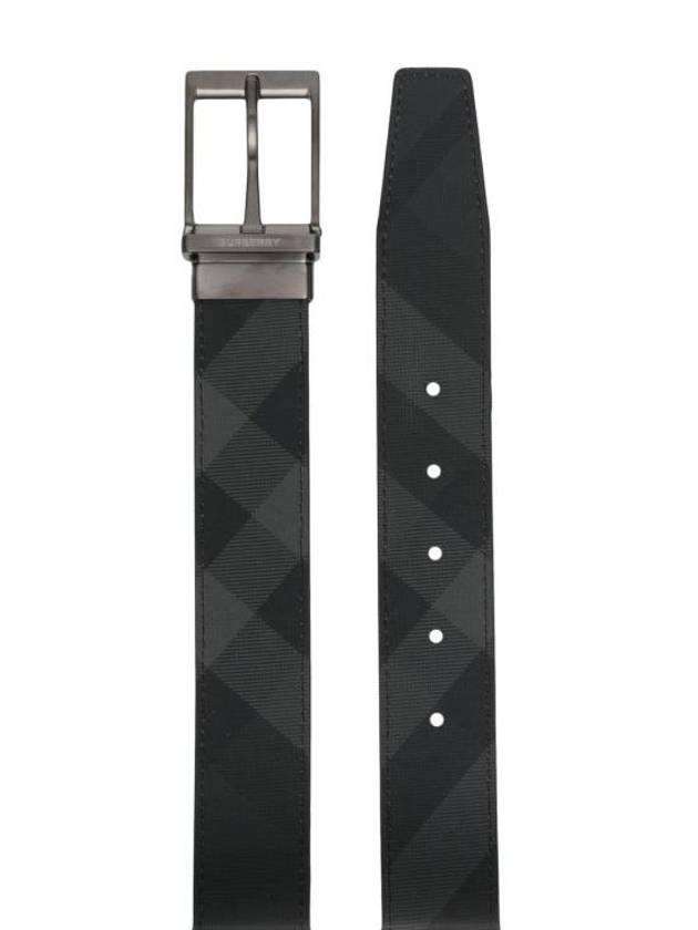 Plaid Motif Leather Belt Grey - BURBERRY - BALAAN 3