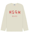 Logo Long Sleeve T-Shirt Cream - MSGM - BALAAN 2