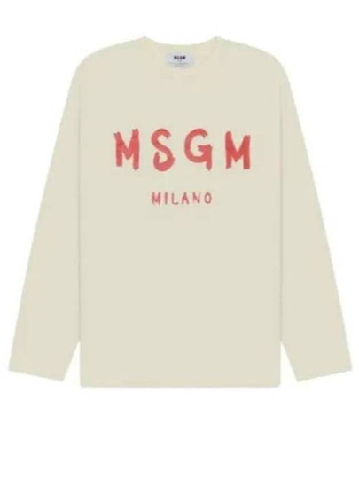 Logo Long Sleeve T-Shirt Cream - MSGM - BALAAN 2