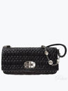 Crystal Leather Shoulder Bag Black - MIU MIU - BALAAN 2