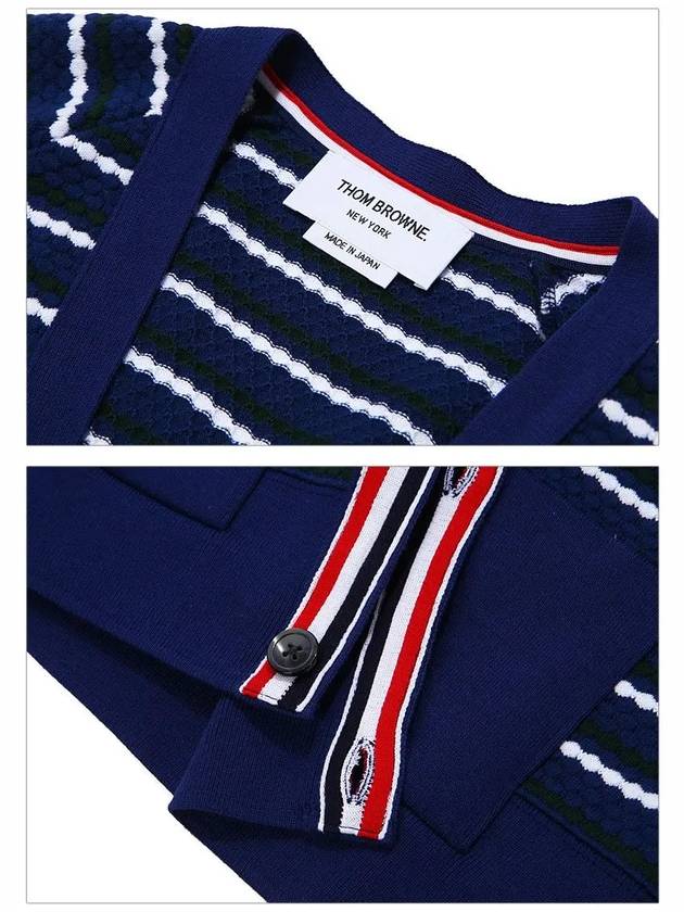 Rep Stripe Cardigan MJP020 AK9886 - THOM BROWNE - BALAAN 6