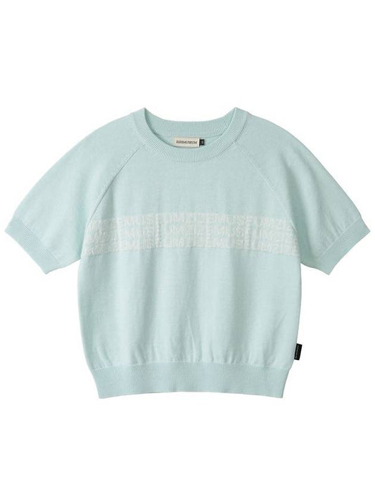 ZIZE LOGO HALF KNIT BLUE - ZIZEMUSEUM - BALAAN 1