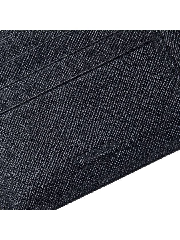 Triangle Logo Saffiano Half Wallet Black - PRADA - BALAAN 9