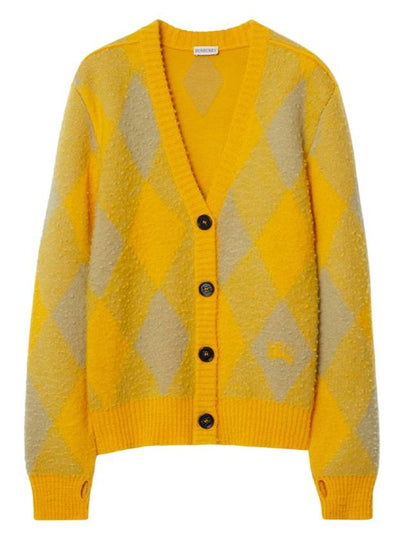 Argyle Wool Cardigan Yellow - BURBERRY - BALAAN 2