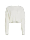 Caria Crop Cable Knit Top White - HELMUT LANG - BALAAN 2